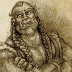 Orc man rolling his eyes