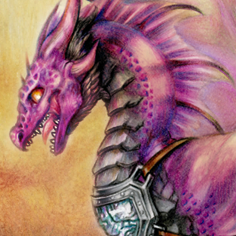 Purple dragon bust
