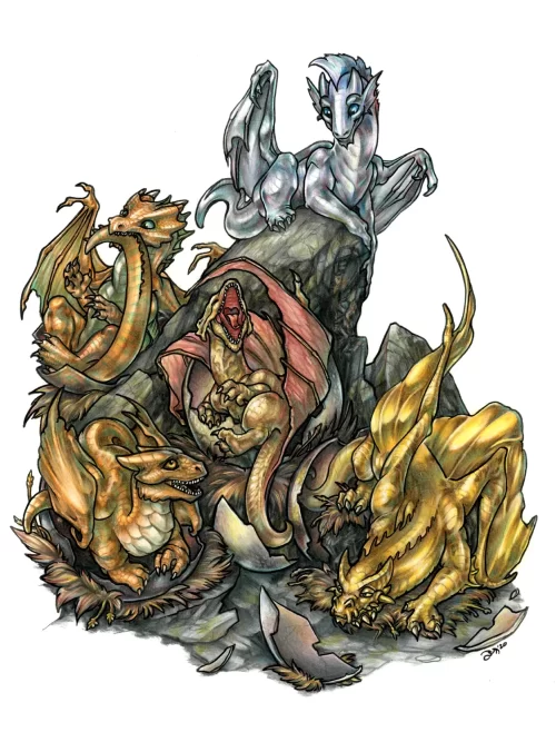 Metallic Dragon Hatchlings