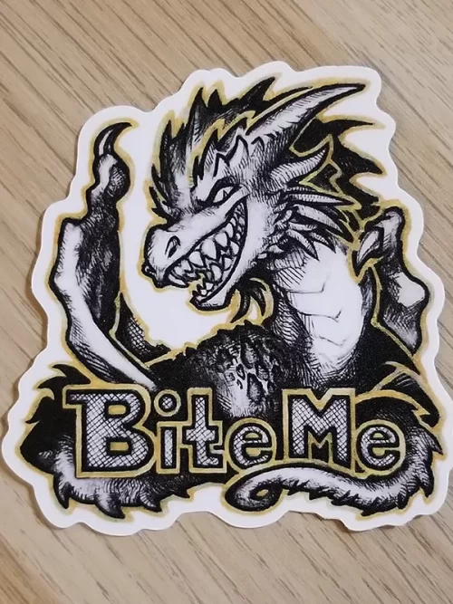 Bite Me! Dragon - Vinyl Sticker